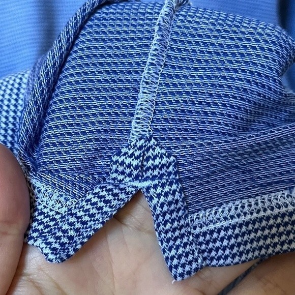 Paul Stuart Printed Blue and White Short Sleeve Polo Shirt XXL - Picture 4 of 8